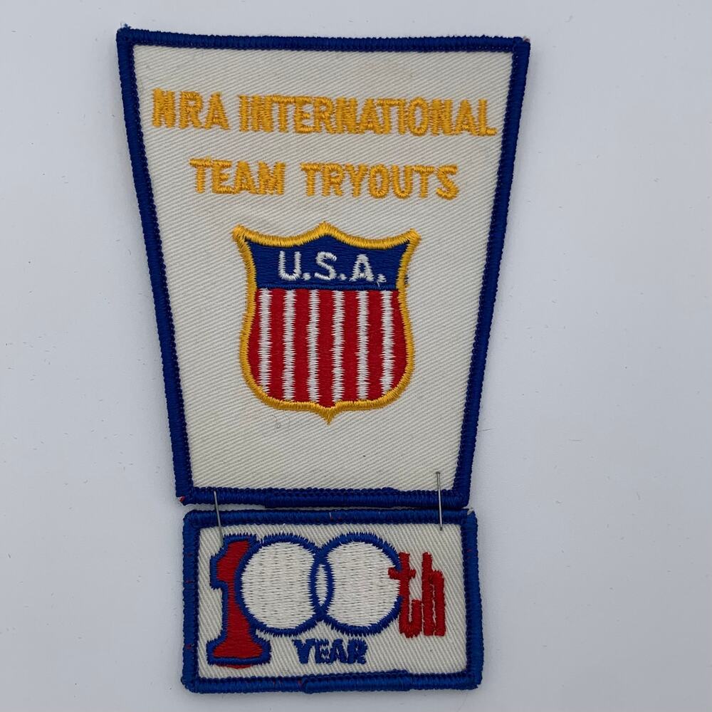 NRA International Team Tryouts U.S.A. 100th Year Patches 1970's Riflery Vintage